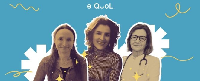 Collage featuring doctor Charlotte Demoor-Goldschmidt, Tamara (a mother from Croatia), and professor Jelena Roganovic, illustrating their dialogue within the “Healing in Two Voices” series.