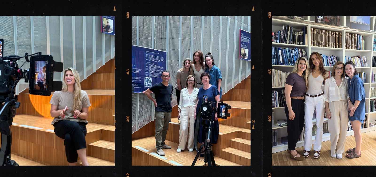 Collage showing three behind-the-scenes moments from the e-QuoL project's filming session in Rijeka, Croatia,