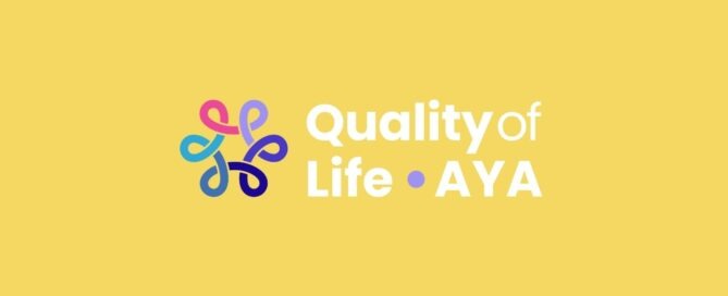 Quality of Life AYA cluster logo. The design features six interconnected ribbons forming a continuous circle, each representing an equal partner, symbolising unity, shared responsibility and collaboration. The circular form reflects continuity, long-term support and life beyond cancer, highlighting survivorship as an ongoing journey supported by a connected network.