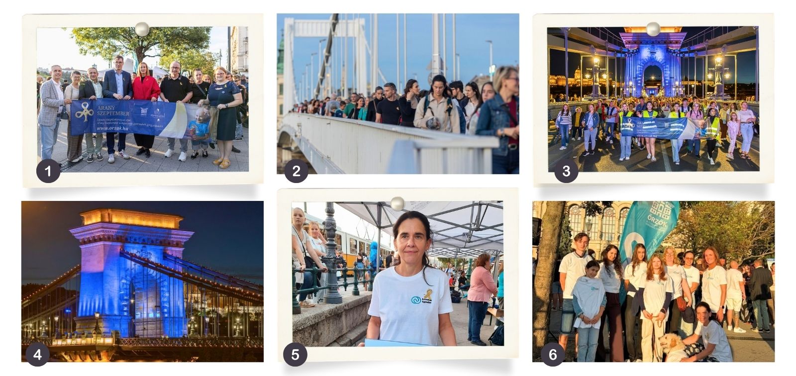 Collage of 6 pictures from the September’s Gold September in Budapest, Hungary.